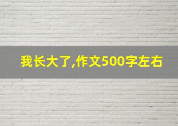 我长大了,作文500字左右