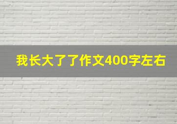 我长大了了作文400字左右