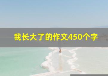 我长大了的作文450个字