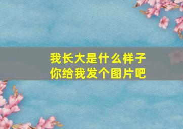 我长大是什么样子你给我发个图片吧