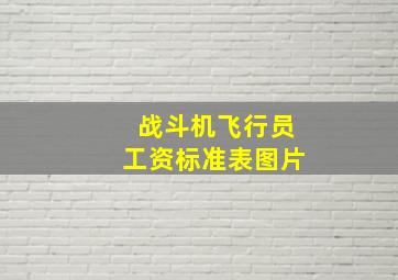 战斗机飞行员工资标准表图片