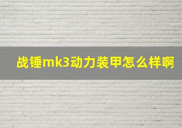 战锤mk3动力装甲怎么样啊