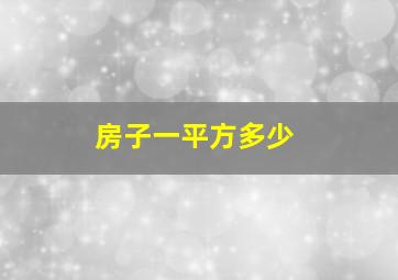 房子一平方多少