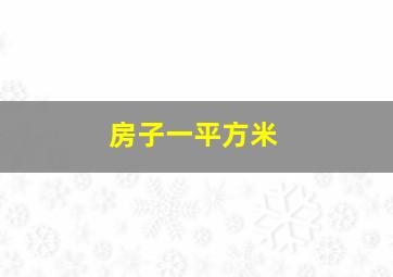 房子一平方米