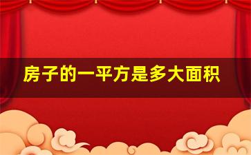 房子的一平方是多大面积