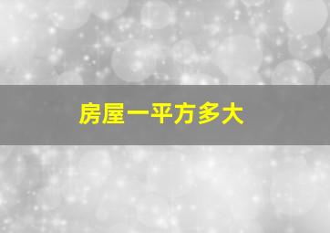 房屋一平方多大