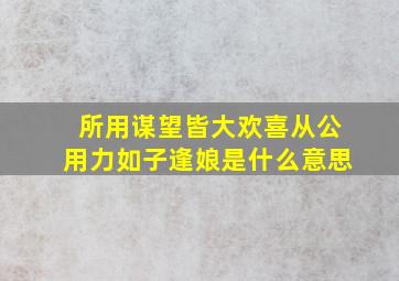 所用谋望皆大欢喜从公用力如子逢娘是什么意思