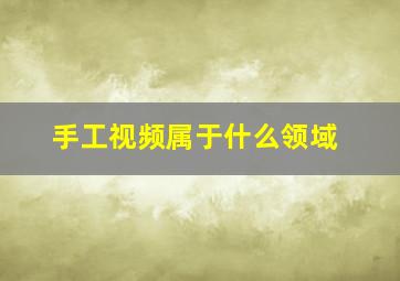 手工视频属于什么领域