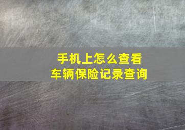 手机上怎么查看车辆保险记录查询