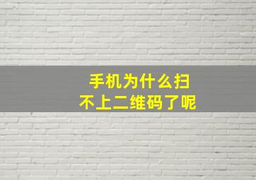 手机为什么扫不上二维码了呢