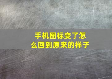 手机图标变了怎么回到原来的样子