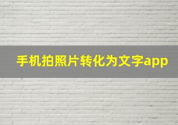 手机拍照片转化为文字app