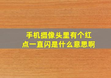 手机摄像头里有个红点一直闪是什么意思啊