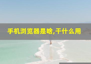 手机浏览器是啥,干什么用