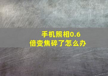 手机照相0.6倍变焦碎了怎么办