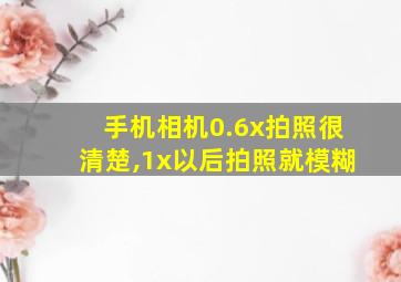 手机相机0.6x拍照很清楚,1x以后拍照就模糊