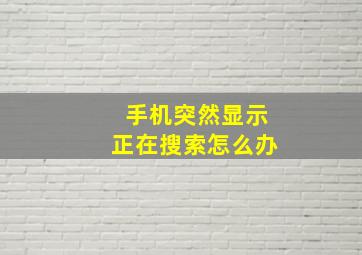 手机突然显示正在搜索怎么办