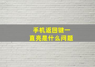 手机返回键一直亮是什么问题