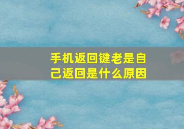 手机返回键老是自己返回是什么原因