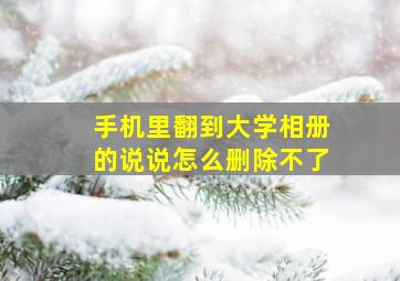 手机里翻到大学相册的说说怎么删除不了