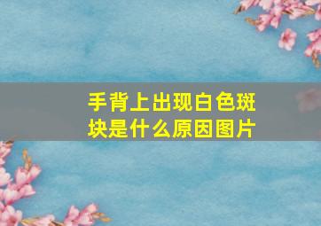 手背上出现白色斑块是什么原因图片