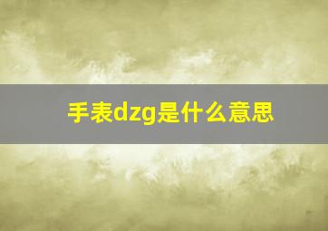 手表dzg是什么意思