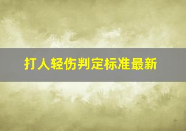 打人轻伤判定标准最新