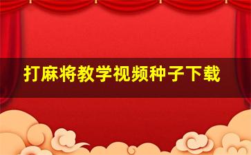 打麻将教学视频种子下载