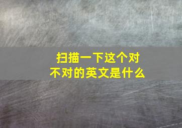 扫描一下这个对不对的英文是什么