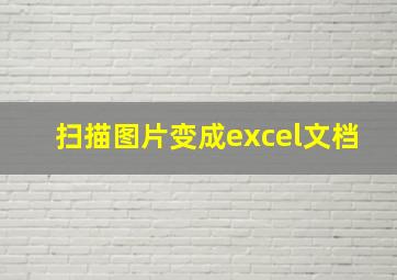 扫描图片变成excel文档