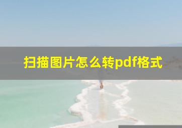 扫描图片怎么转pdf格式