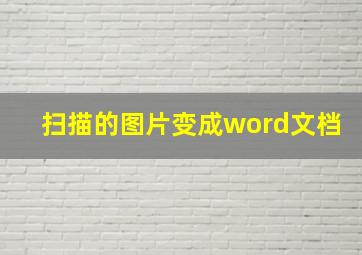 扫描的图片变成word文档