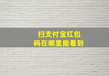 扫支付宝红包码在哪里能看到