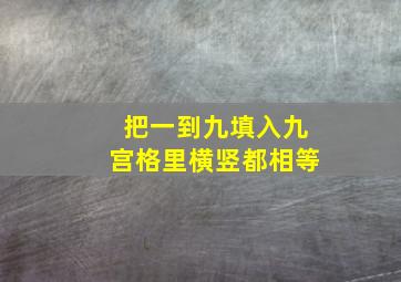 把一到九填入九宫格里横竖都相等