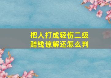 把人打成轻伤二级赔钱谅解还怎么判