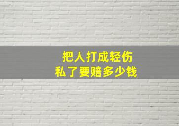 把人打成轻伤私了要赔多少钱