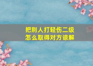 把别人打轻伤二级怎么取得对方谅解