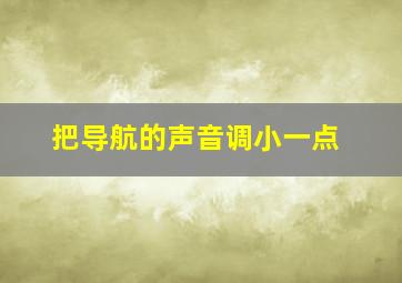 把导航的声音调小一点