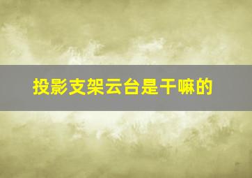 投影支架云台是干嘛的