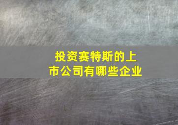 投资赛特斯的上市公司有哪些企业