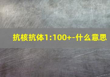 抗核抗体1:100+-什么意思