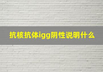 抗核抗体igg阴性说明什么