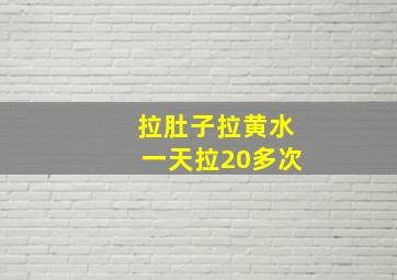 拉肚子拉黄水一天拉20多次