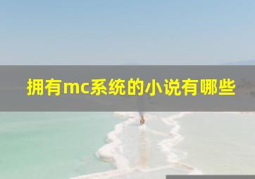 拥有mc系统的小说有哪些