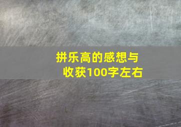 拼乐高的感想与收获100字左右