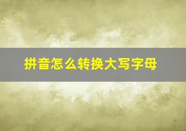 拼音怎么转换大写字母