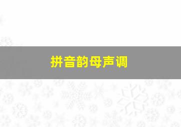 拼音韵母声调