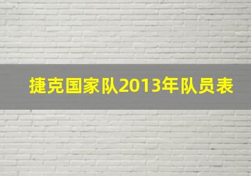 捷克国家队2013年队员表