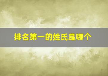 排名第一的姓氏是哪个