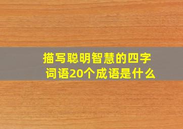 描写聪明智慧的四字词语20个成语是什么